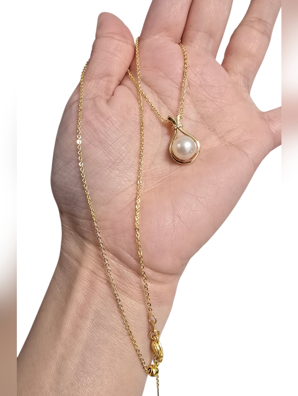South Sea Pearl Pendant Necklace, Vermeil Setting